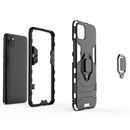 For OPPO Realme C11 PC + TPU Anti-fall Protective Case with Magnetic Ring Holder(Black)