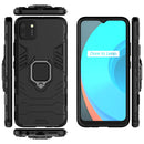 For OPPO Realme C11 PC + TPU Anti-fall Protective Case with Magnetic Ring Holder(Black)