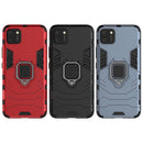 For OPPO Realme C11 PC + TPU Anti-fall Protective Case with Magnetic Ring Holder(Navy Blue)