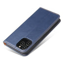 For iPhone 12 mini Fierre Shann PU Genuine Leather Texture Horizontal Flip Leather Case with Holder & Card Slots & Wallet(Blue)