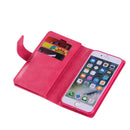 For iPhone SE 2022 / SE 2020 / 8 / 7 Multifunctional Zipper Horizontal Flip Leather Case with Holder & Wallet & 9 Card Slots & Lanyard(Rose Red)