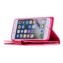 For iPhone SE 2022 / SE 2020 / 8 / 7 Multifunctional Zipper Horizontal Flip Leather Case with Holder & Wallet & 9 Card Slots & Lanyard(Rose Red)