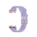 For Fitbit Charge 4 / Charge 3 / Charge3 SE Braided Nylon Watch Band Plastic Head, Size: Free Size(Purple)