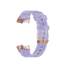 For Fitbit Charge 4 / Charge 3 / Charge3 SE Braided Nylon Watch Band Plastic Head, Size: Free Size(Purple)