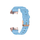 For Fitbit Charge 4 / Charge 3 / Charge3 SE Braided Nylon Watch Band Plastic Head, Size: Free Size(Light Blue)