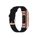 For Fitbit Charge 4 / Charge 3 / Charge3 SE Braided Nylon Watch Band Plastic Head, Size: Free Size(Black)