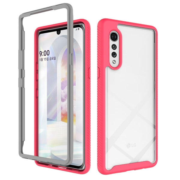 For LG Velvet Starry Sky Solid Color Series Shockproof PC + TPU Protective Case(Red)