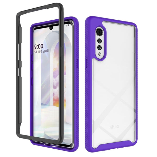 For LG Velvet Starry Sky Solid Color Series Shockproof PC + TPU Protective Case(Purple)