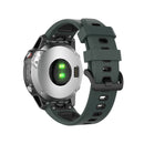 For Garmin Fenix 6 Two-color Silicone Watch Band(Olive Green Black)