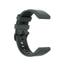 For Garmin Fenix 6 Two-color Silicone Watch Band(Olive Green Black)