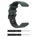 For Garmin Fenix 6 Two-color Silicone Watch Band(Olive Green Black)