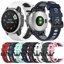 For Garmin Fenix 6 Two-color Silicone Watch Band(Olive Green Black)