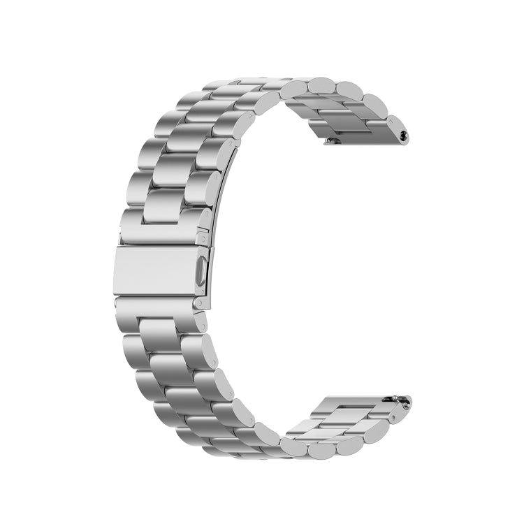 For Galaxy Watch 3 41mm Three Stainless Steel Watch Band, Size: 20mm(Silver)