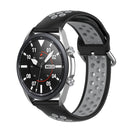 For Galaxy Watch 3 41mm Silicone Two-color Watch Band, Size: Free Size 20mm(Black Gray)