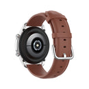 For Galaxy Watch 3 41mm Round Tail Leather Watch Band, Size: Free Size 20mm(Brown)