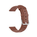 For Galaxy Watch 3 41mm Round Tail Leather Watch Band, Size: Free Size 20mm(Brown)