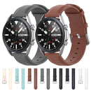 For Galaxy Watch 3 41mm Round Tail Leather Watch Band, Size: Free Size 20mm(Brown)