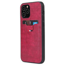 For iPhone 12 / 12 Pro Fierre Shann Crocodile Texture PU Leather Protective Case with Card Slot(Red)
