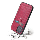 For iPhone 12 / 12 Pro Fierre Shann Crocodile Texture PU Leather Protective Case with Card Slot(Red)
