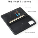 For iPhone 12 / 12 Pro Fierre Shann Retro Tree Bark Texture PU Magnetic Horizontal Flip Leather Case with Holder & Card Slots & Wallet(Green)