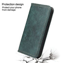 For iPhone 12 / 12 Pro Fierre Shann Retro Tree Bark Texture PU Magnetic Horizontal Flip Leather Case with Holder & Card Slots & Wallet(Green)