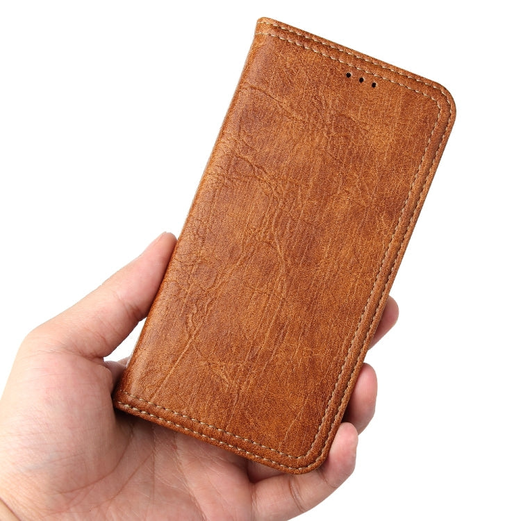 For iPhone 12 mini Fierre Shann Retro Tree Bark Texture PU Magnetic Horizontal Flip Leather Case with Holder & Card Slots & Wallet(Brown)