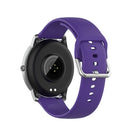 For Xiaomi Haylou Solar LS05 Silicone Solid Color Silver Buckle Watch Band, Size: 22mm(Purple)