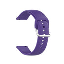 For Xiaomi Haylou Solar LS05 Silicone Solid Color Silver Buckle Watch Band, Size: 22mm(Purple)