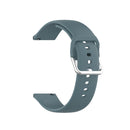 For Xiaomi Haylou Solar LS05 Silicone Solid Color Silver Buckle Watch Band, Size: 22mm(Rock Green)