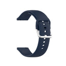 For Xiaomi Haylou Solar LS05 Silicone Solid Color Silver Buckle Watch Band, Size: 22mm(Midnight Blue)