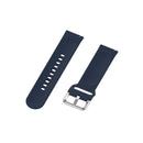 For Xiaomi Haylou Solar LS05 Silicone Solid Color Silver Buckle Watch Band, Size: 22mm(Midnight Blue)