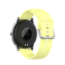 For Xiaomi Haylou Solar LS05 Silicone Solid Color Silver Buckle Watch Band, Size: 22mm(Yellow)