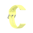 For Xiaomi Haylou Solar LS05 Silicone Solid Color Silver Buckle Watch Band, Size: 22mm(Yellow)