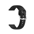 For Xiaomi Haylou Solar LS05 Silicone Solid Color Silver Buckle Watch Band, Size: 22mm(Black)