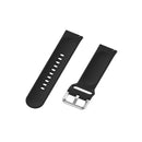 For Xiaomi Haylou Solar LS05 Silicone Solid Color Silver Buckle Watch Band, Size: 22mm(Black)
