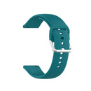 For Xiaomi Haylou Solar LS05 Silicone Solid Color Silver Buckle Watch Band, Size: 22mm(Official Green)