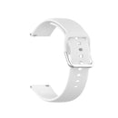 For Xiaomi Haylou Solar LS05 Silicone Solid Color Silver Buckle Watch Band, Size: 22mm(White)