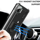 For OPPO Realme C11 Carbon Fiber Protective Case with 360 Degree Rotating Ring Holder(Black)