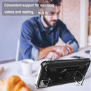 For OPPO Realme C11 Carbon Fiber Protective Case with 360 Degree Rotating Ring Holder(Black)