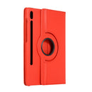 For Samsung Galaxy Tab S7 T870 2020 / Tab S8 Litchi Texture Horizontal Flip 360 Degrees Rotation Leather Case with Holder(Red)