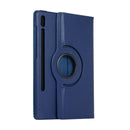 For Samsung Galaxy Tab S7 T870 2020 / Tab S8 Litchi Texture Horizontal Flip 360 Degrees Rotation Leather Case with Holder(Blue)