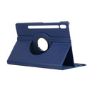 For Samsung Galaxy Tab S7 T870 2020 / Tab S8 Litchi Texture Horizontal Flip 360 Degrees Rotation Leather Case with Holder(Blue)