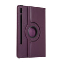 For Samsung Galaxy Tab S7 T870 2020 / Tab S8 Litchi Texture Horizontal Flip 360 Degrees Rotation Leather Case with Holder(Purple)