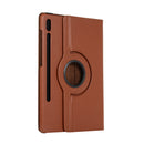 For Samsung Galaxy Tab S7 T870 2020 / Tab S8 Litchi Texture Horizontal Flip 360 Degrees Rotation Leather Case with Holder(Brown)