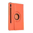 For Samsung Galaxy Tab S7 T870 2020 / Tab S8 Litchi Texture Horizontal Flip 360 Degrees Rotation Leather Case with Holder(Orange)