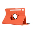For Samsung Galaxy Tab S7 T870 2020 / Tab S8 Litchi Texture Horizontal Flip 360 Degrees Rotation Leather Case with Holder(Orange)