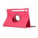 For Samsung Galaxy Tab S7 T870 2020 / Tab S8 Litchi Texture Horizontal Flip 360 Degrees Rotation Leather Case with Holder(Rose Red)
