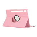 For Samsung Galaxy Tab S7 T870 2020 / Tab S8 Litchi Texture Horizontal Flip 360 Degrees Rotation Leather Case with Holder(Pink)