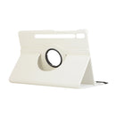 For Samsung Galaxy Tab S7 T870 2020 / Tab S8 Litchi Texture Horizontal Flip 360 Degrees Rotation Leather Case with Holder(White)