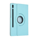 For Samsung Galaxy Tab S7 T870 2020 / Tab S8 Litchi Texture Horizontal Flip 360 Degrees Rotation Leather Case with Holder(Sky Blue)
